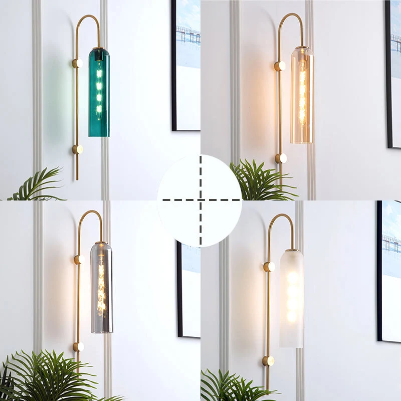 Elegant Væglampe i Glas og Metal – Stilfuld Belysning