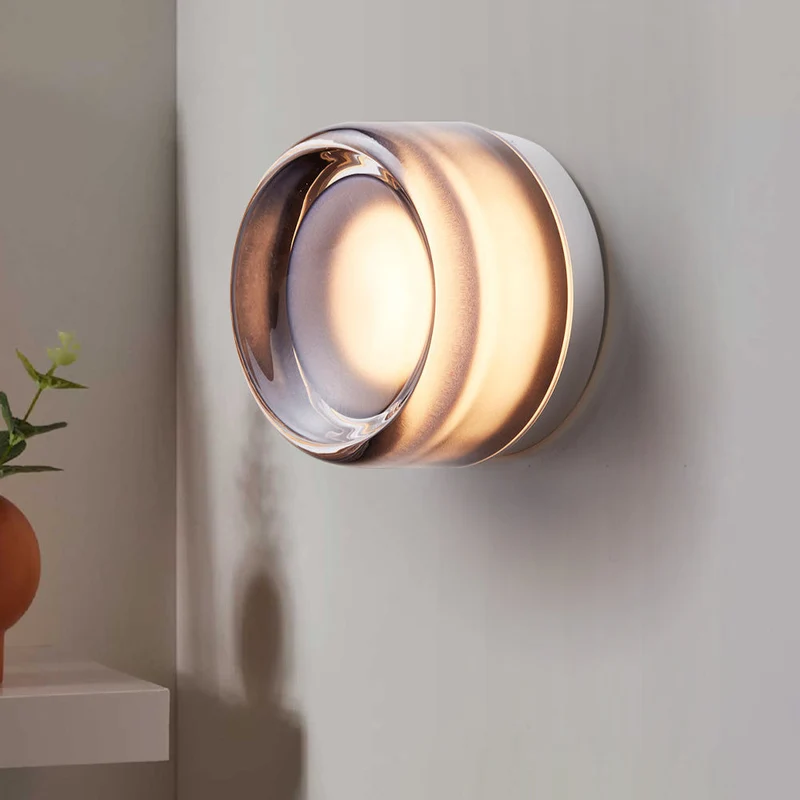 Moderne Rund Væglampe i Akryl med LED - Energibesparende