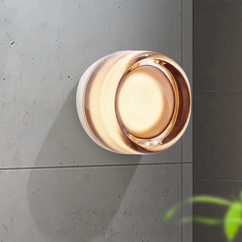 Moderne Rund Væglampe i Akryl med LED - Energibesparende
