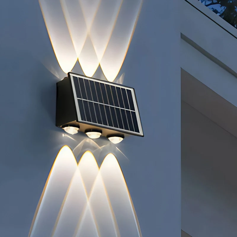 Udendørs Solcelle Væglampe med Varmt Hvidt LED Lys