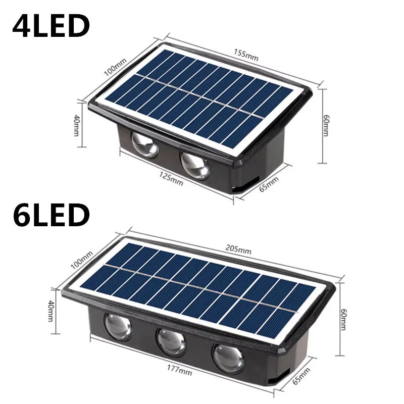 Udendørs Solcelle Væglampe med Varmt Hvidt LED Lys