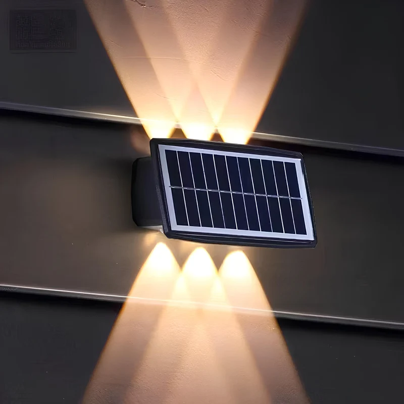 Udendørs Solcelle Væglampe med Varmt Hvidt LED Lys