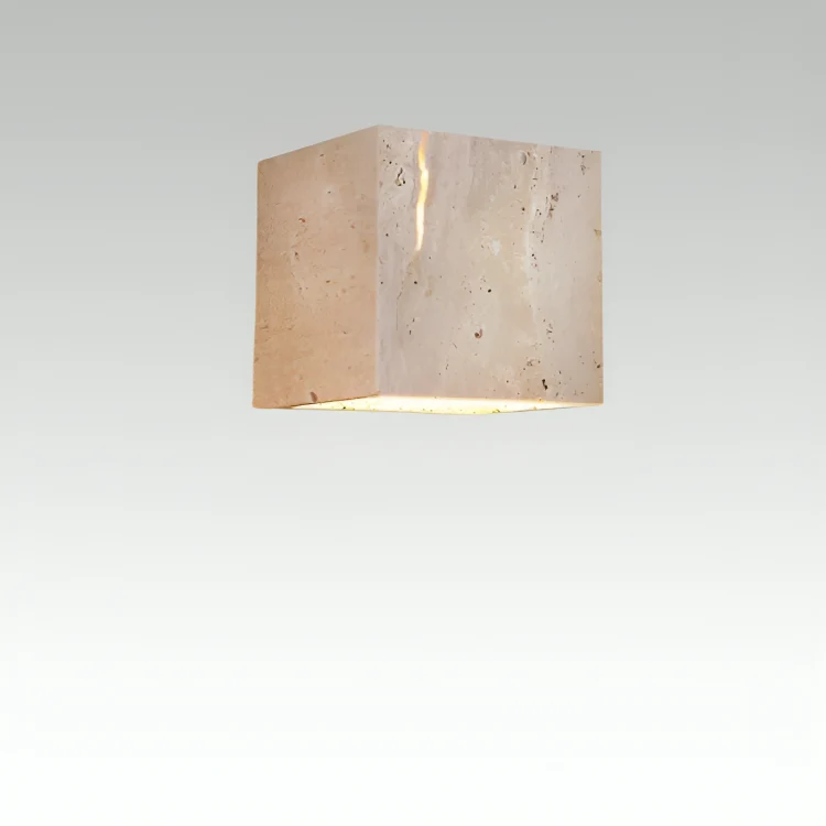 Elegant LED Væglampe i Travertinsten med Blødt Lys