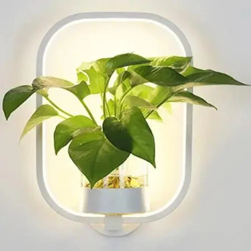 Elegant LED Væglampe med Indbygget Planteholder