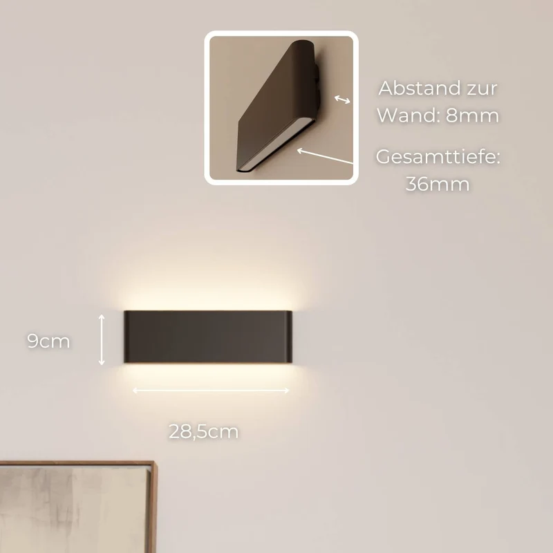 Elegant LED Væglampe med Blødt Lys til Minimalistisk Indretning