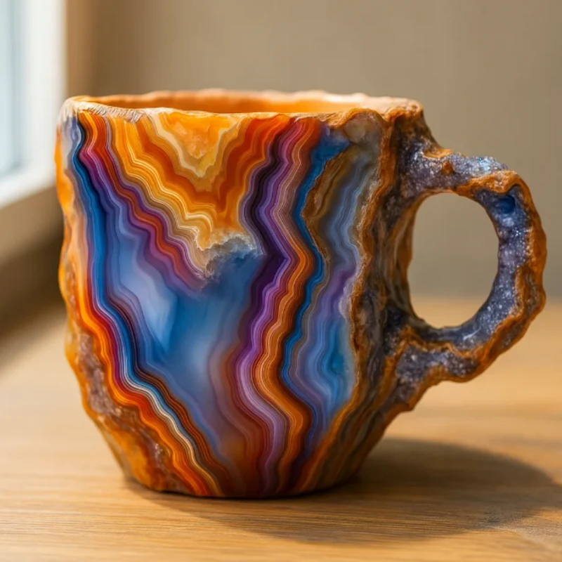 Krystaleffekt Kaffekrus i Keramik med Unikt Design