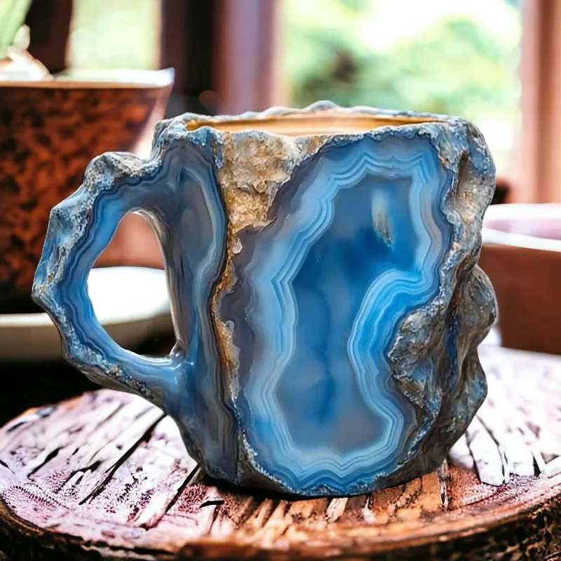 Krystaleffekt Kaffekrus i Keramik med Unikt Design