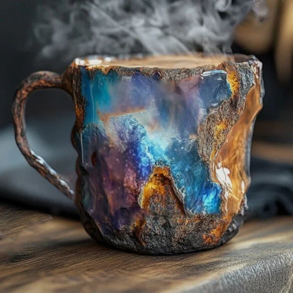 Krystaleffekt Kaffekrus i Keramik med Unikt Design