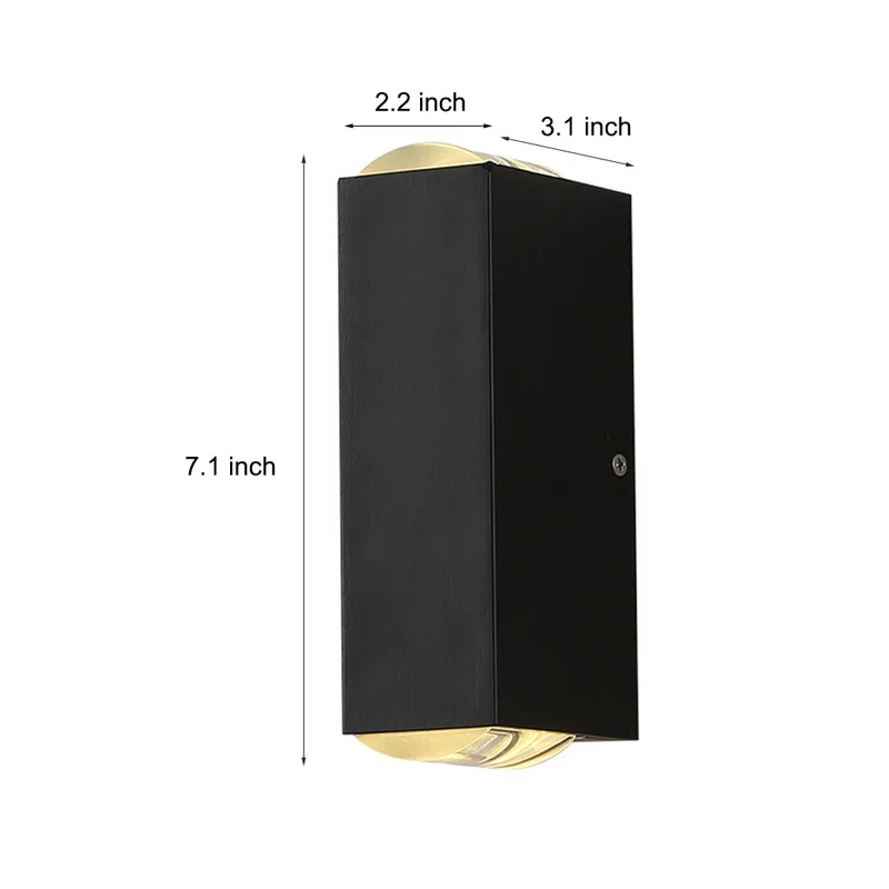 Udendørs LED Væglampe i Sort Aluminium - Moderne Design