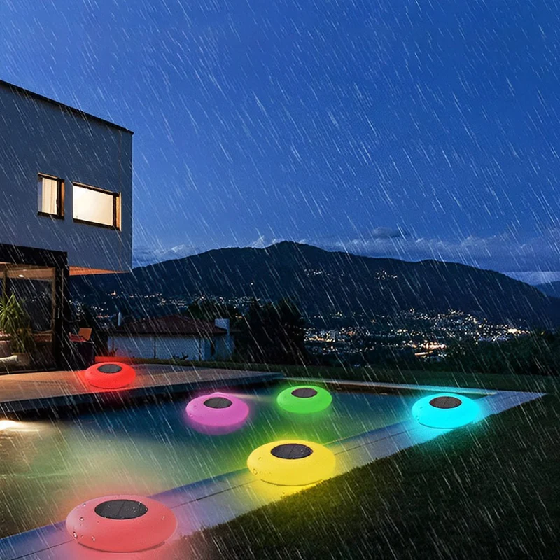 Solcelledrevet LED Poollys med Farveskift for Udendørs Brug
