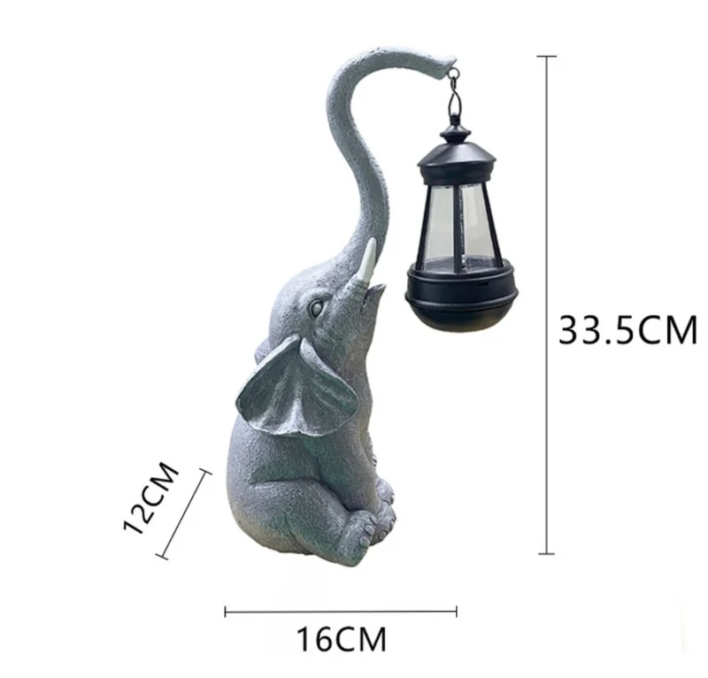 Udendørs Solcelle Elefantlampe – Magisk Havelys