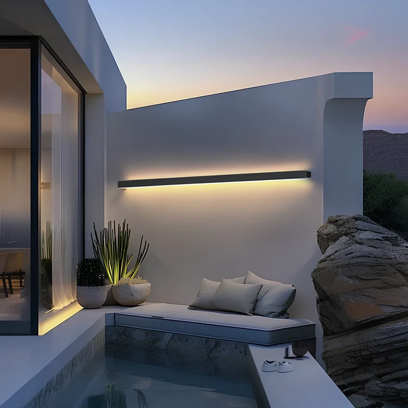 Elegant Udendørs Væglampe i Aluminium - Moderne LED Lys
