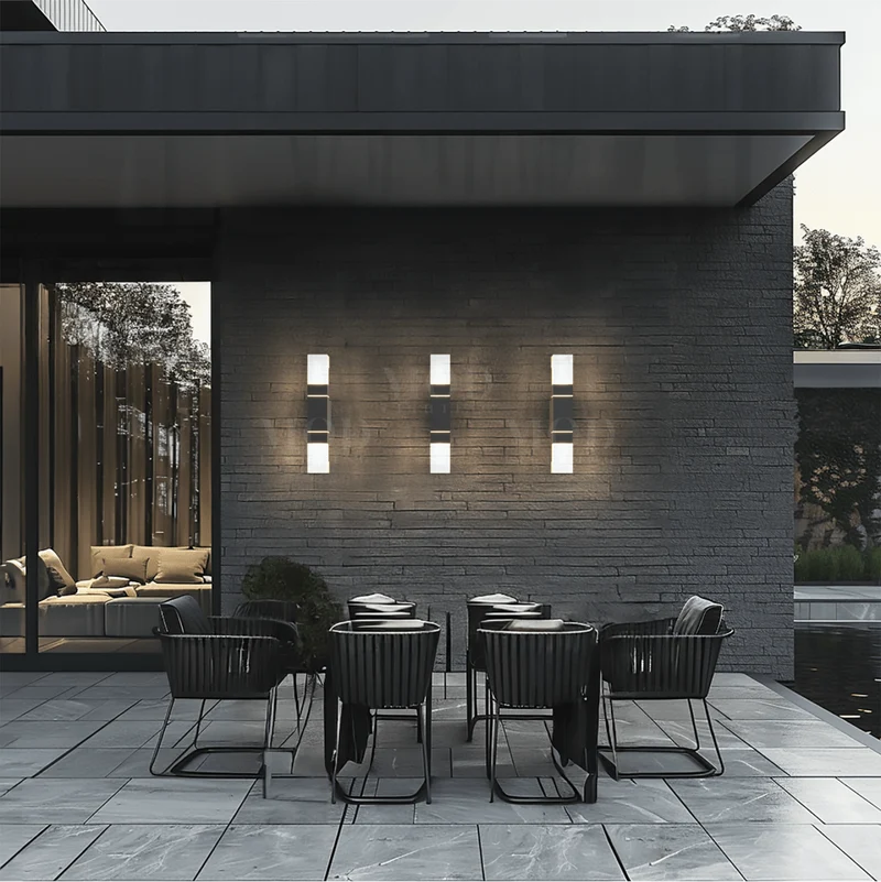 Udendørs Væglampe i Sort Aluminium med Moderne Design