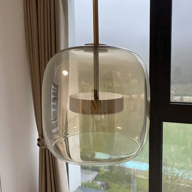 Moderne Glasloftslampe med LED - Stilfuld og Energibesparende