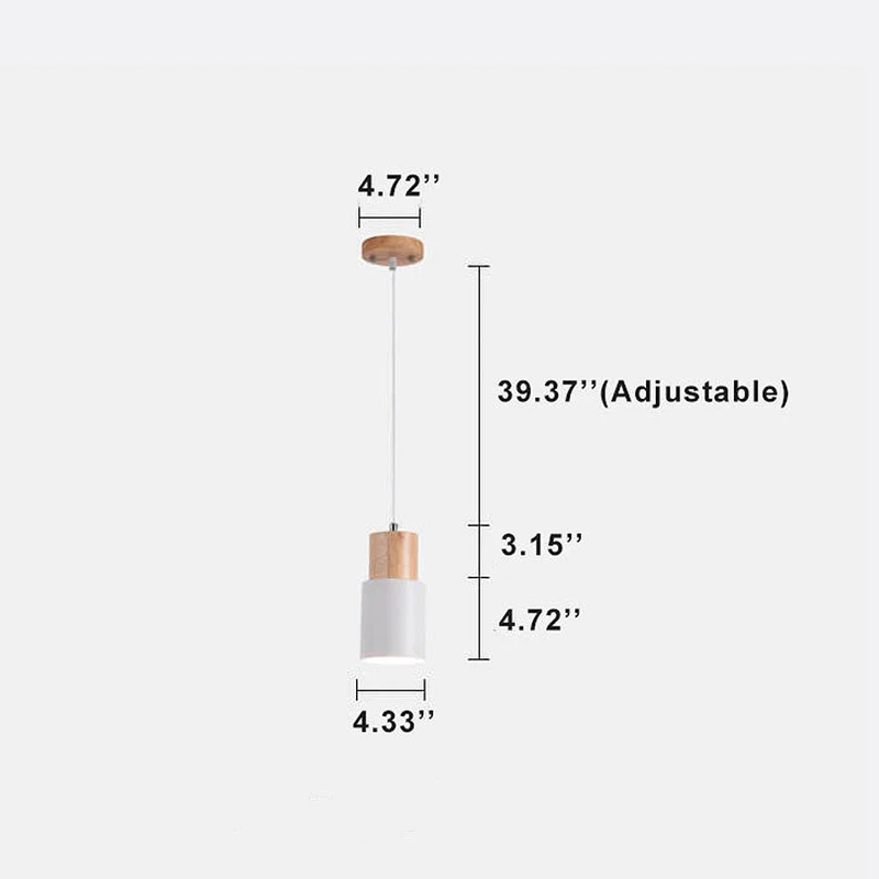 Elegant Træpendel i Sort – Moderne Cylinderdesign