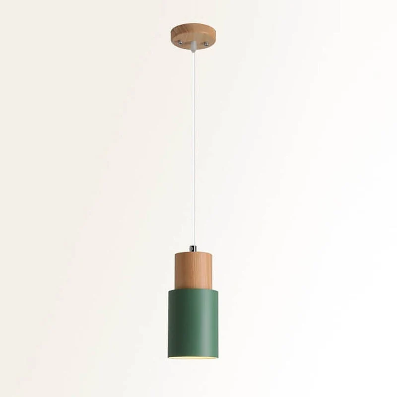 Elegant Træpendel i Sort – Moderne Cylinderdesign