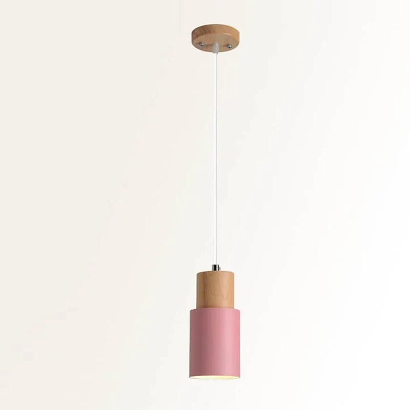Elegant Træpendel i Sort – Moderne Cylinderdesign