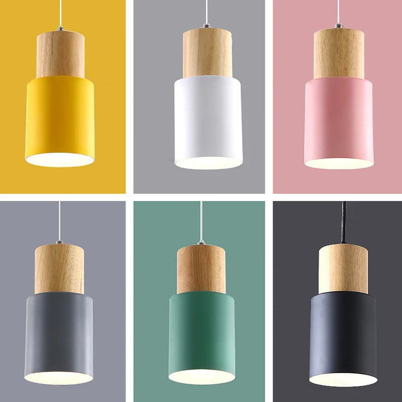 Elegant Træpendel i Sort – Moderne Cylinderdesign