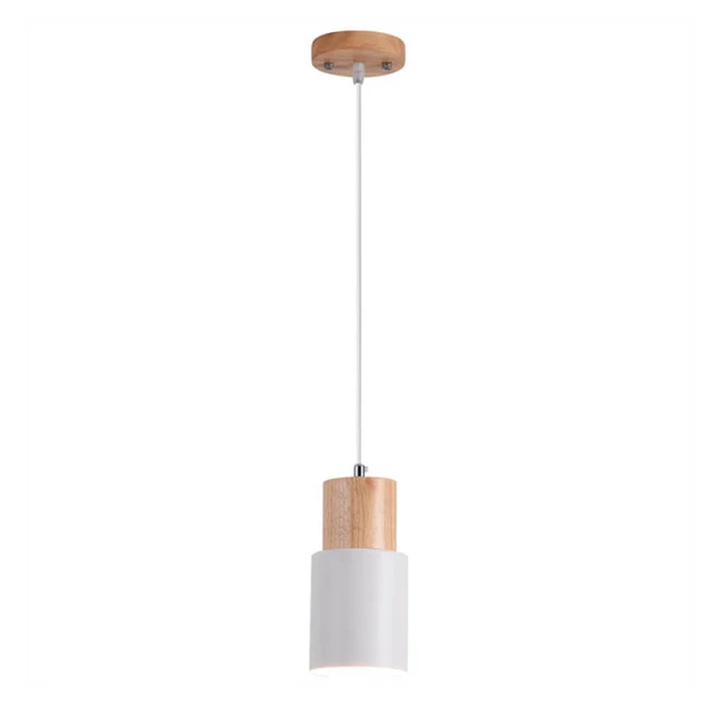 Elegant Træpendel i Sort – Moderne Cylinderdesign