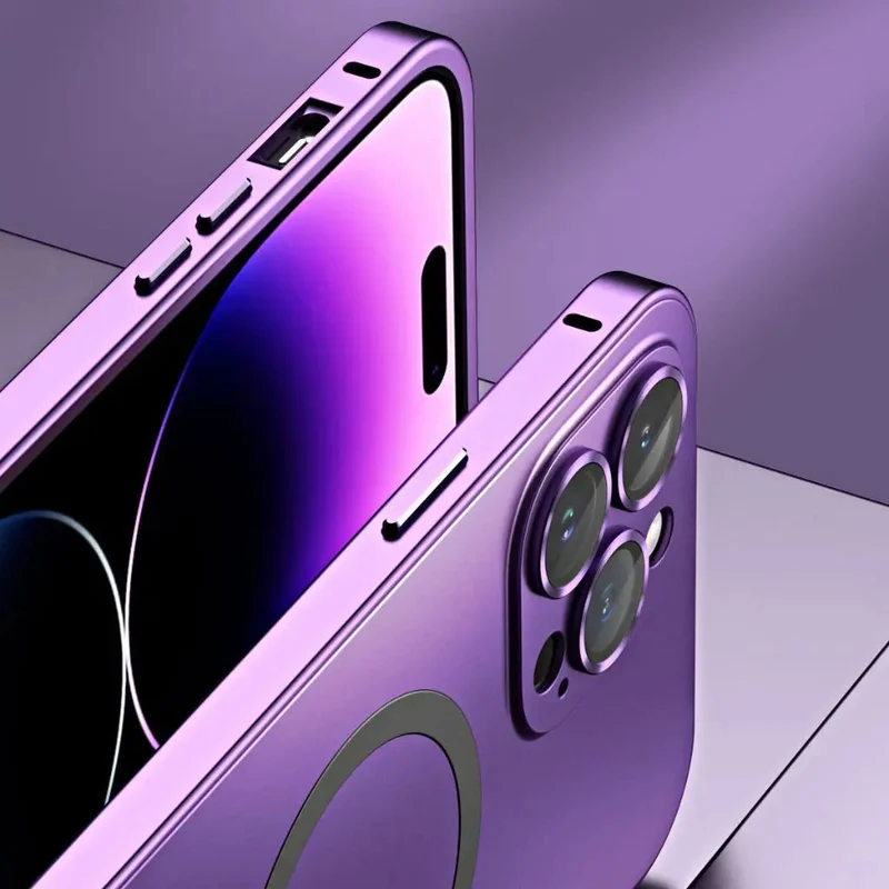 Elegant Magnetisk Metal Cover til iPhone - Slankt og Beskyttende
