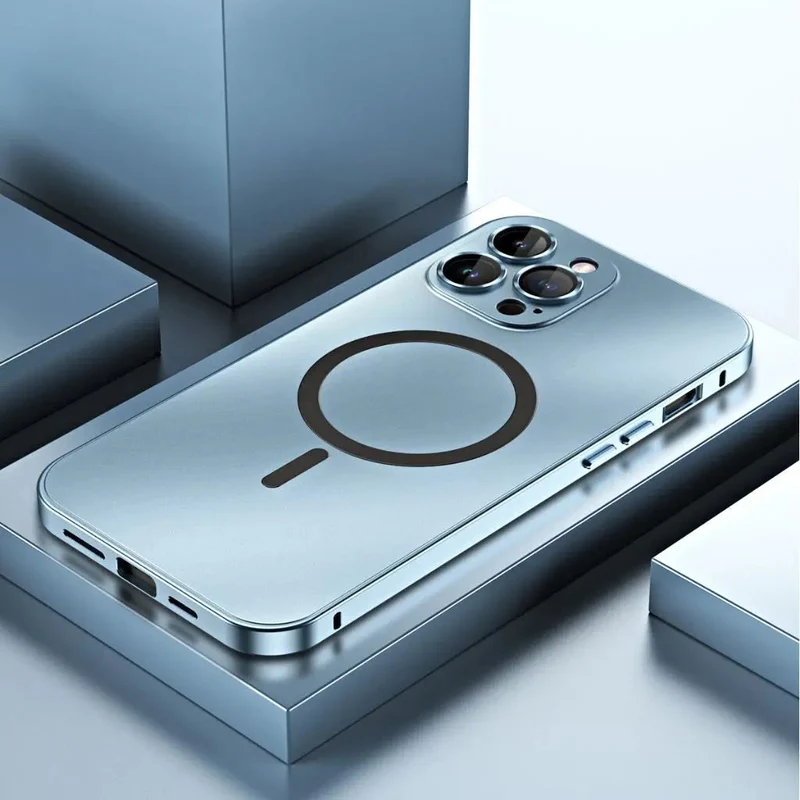 Elegant Magnetisk Metal Cover til iPhone - Slankt og Beskyttende