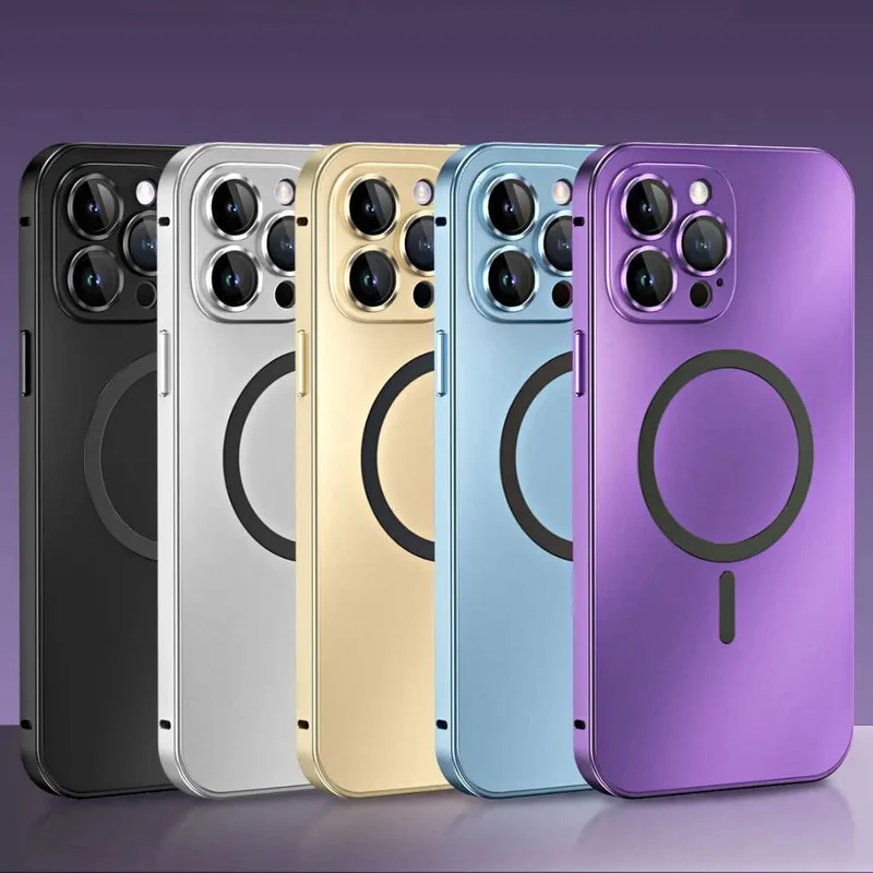 Elegant Magnetisk Metal Cover til iPhone - Slankt og Beskyttende