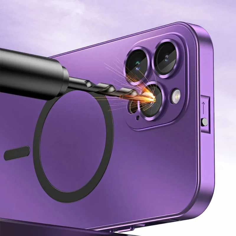 Elegant Magnetisk Metal Cover til iPhone - Slankt og Beskyttende
