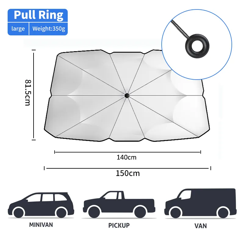 Sunshield Sammenklappelig Bil Forrude Paraply