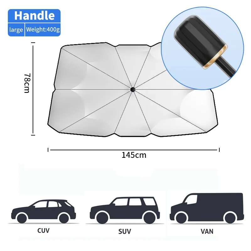 Sunshield Sammenklappelig Bil Forrude Paraply