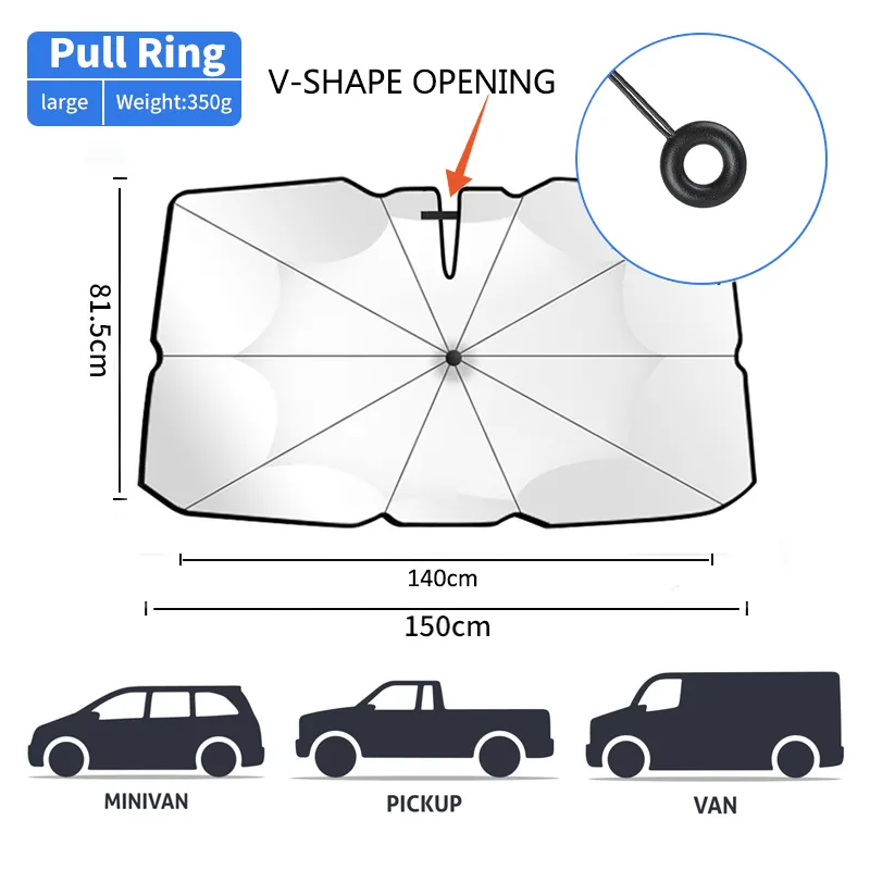 Sunshield Sammenklappelig Bil Forrude Paraply