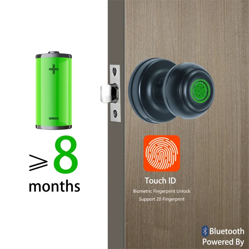 Touch Secure Fingerprint Smart Dørknap