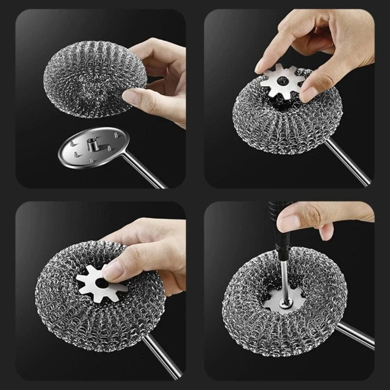 Rustfrit stål pande skrubber