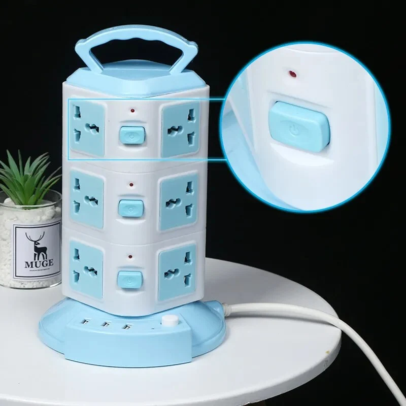 Tower Design Surge Protector Vertikal Strømstik