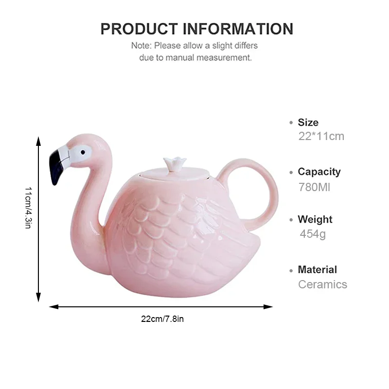 Pink Flamingo Keramisk Te Sæt