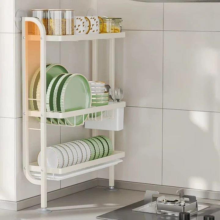 Hylde Sleek Pladsbesparende Multi-Niveau Køkken Opbevaringshylde
