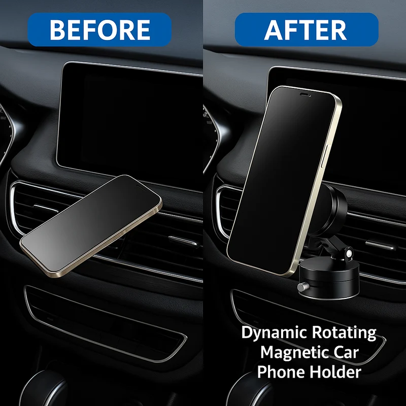 Dynamisk roterende magnetisk bil telefonholder