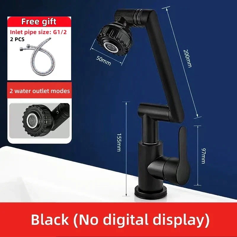 Digital Display Rotatable Japansk Stil Badeværelse Vandhane