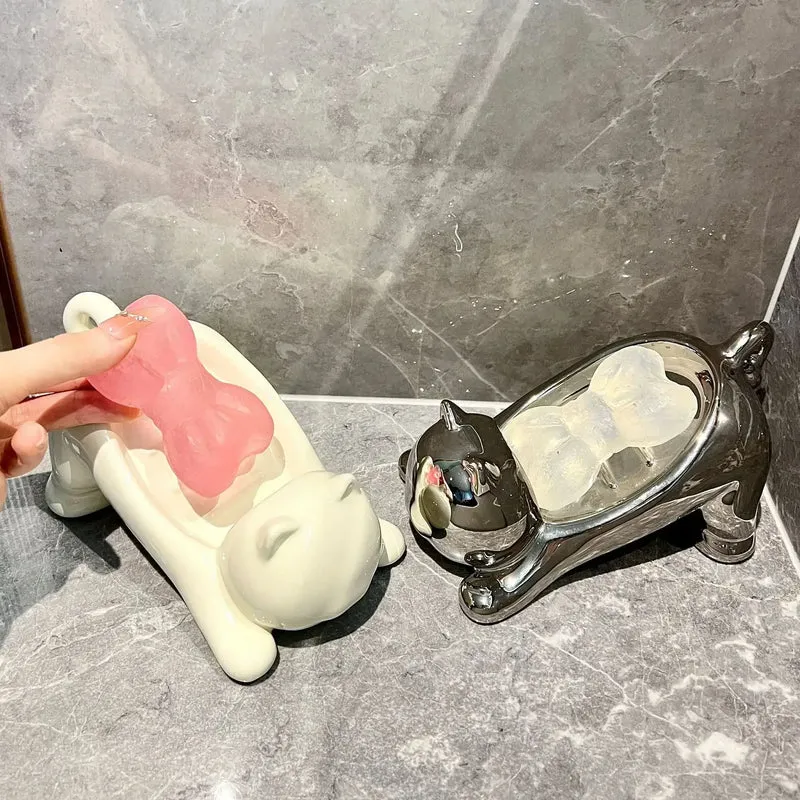 Stretching Cat Soap Tray