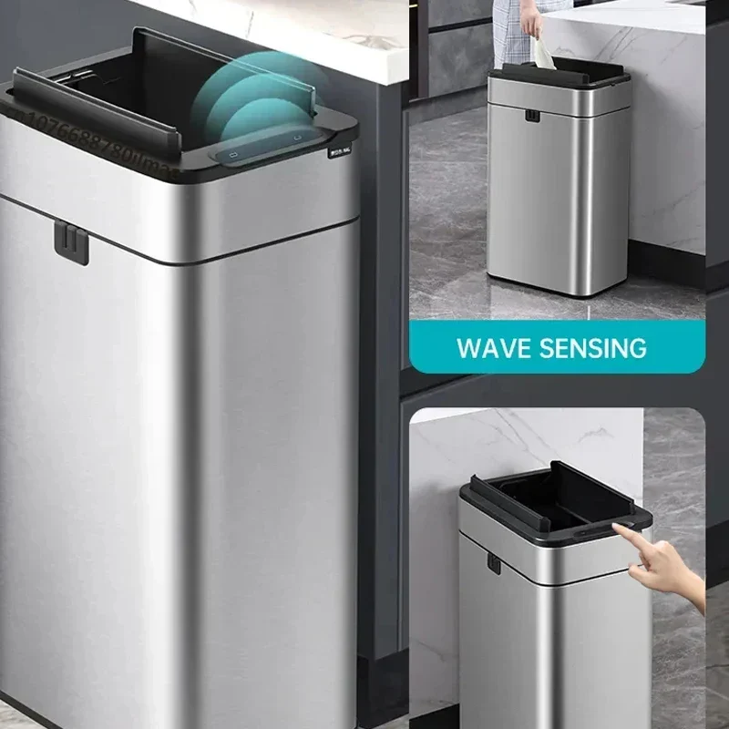 Smart Rustfrit Stål Automatisk Sensor Affaldsspand