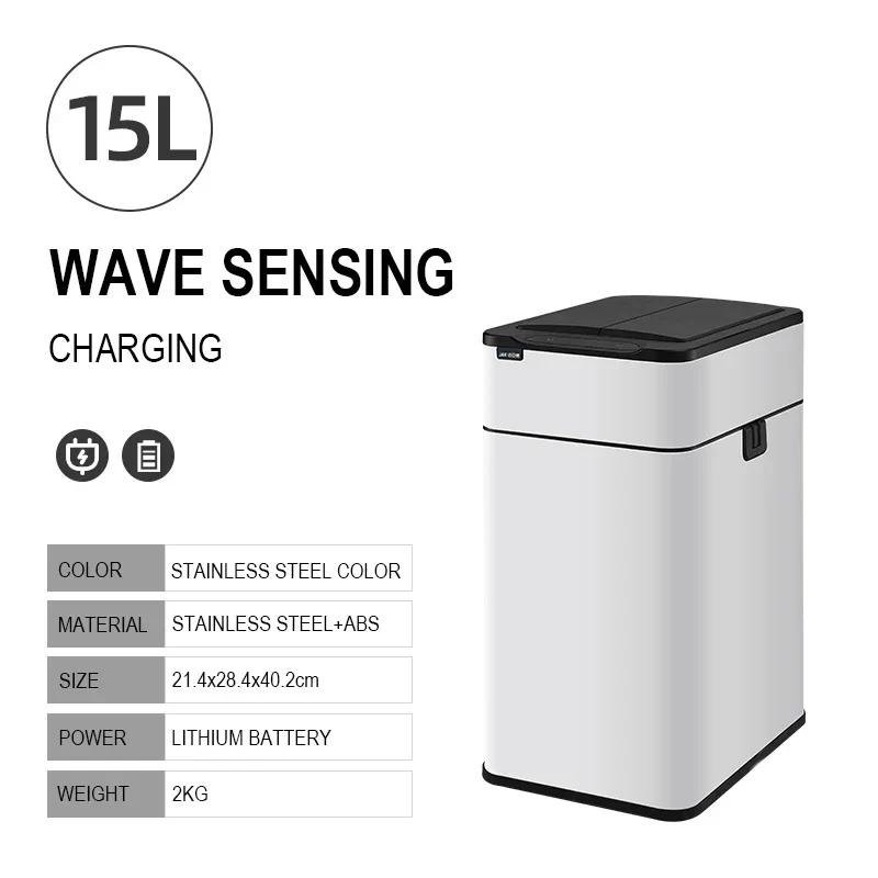 Smart Rustfrit Stål Automatisk Sensor Affaldsspand