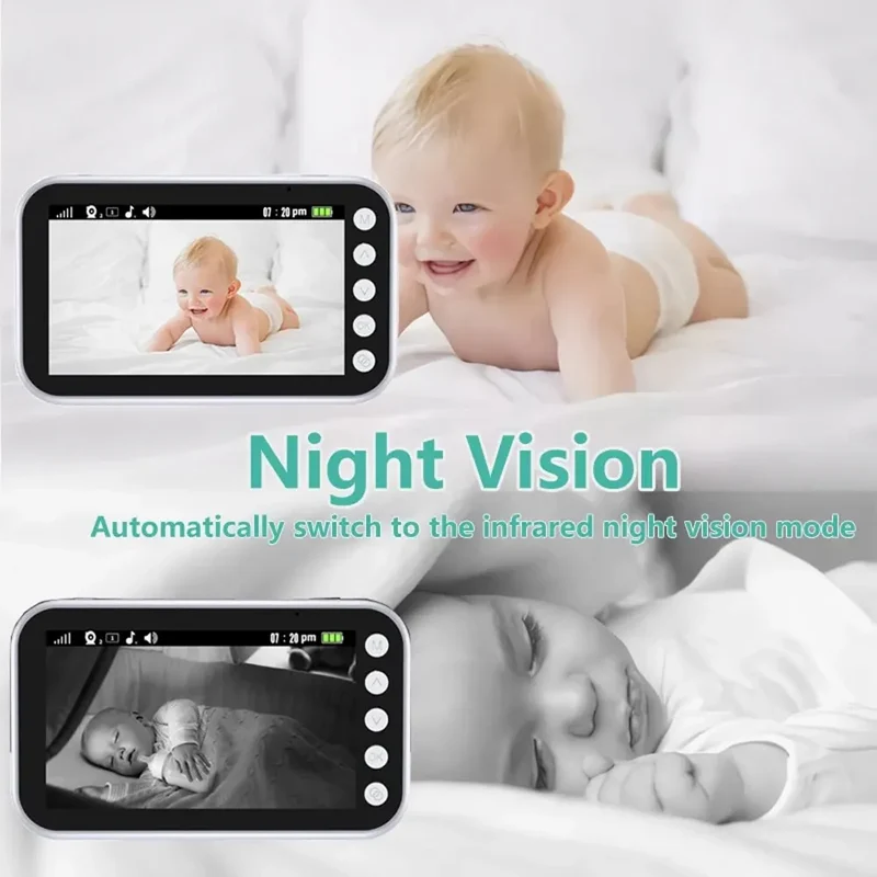 Baby Monitor Overvågning Nat Vision Musik Nanny Kamera