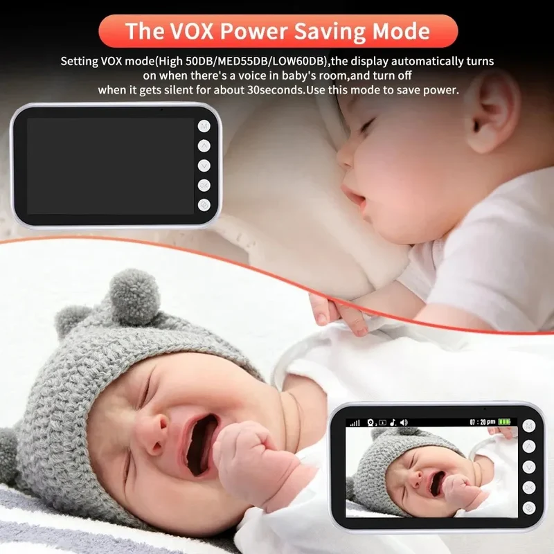 Baby Monitor Overvågning Nat Vision Musik Nanny Kamera