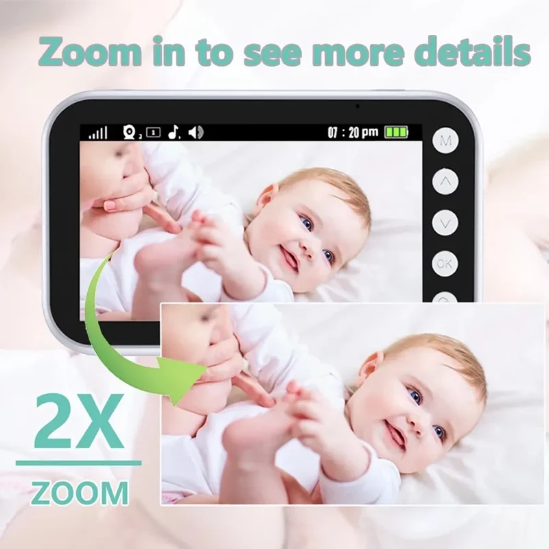 Baby Monitor Overvågning Nat Vision Musik Nanny Kamera