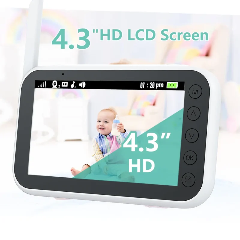 Baby Monitor Overvågning Nat Vision Musik Nanny Kamera