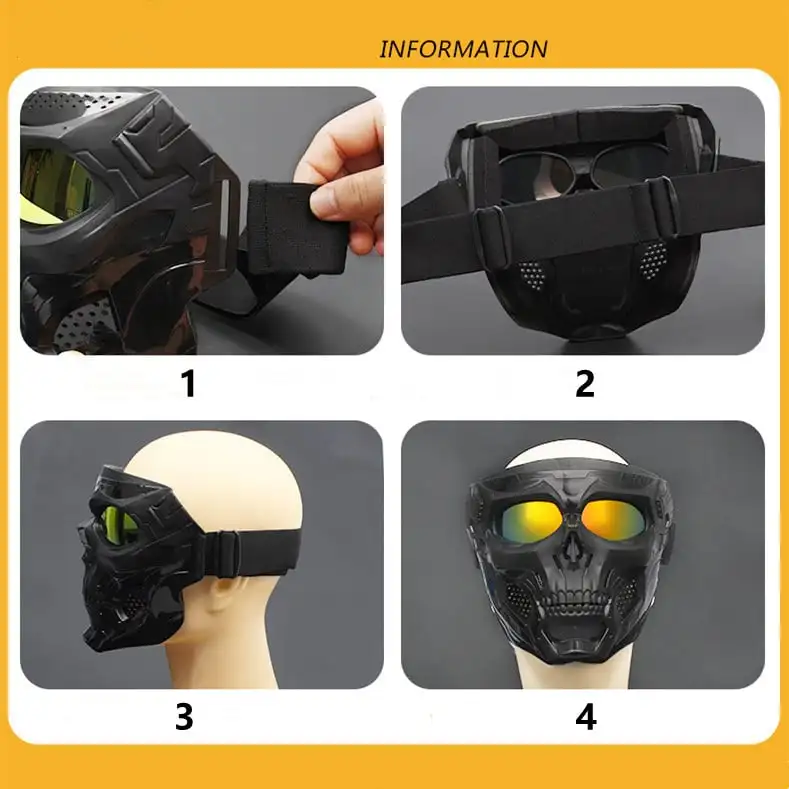 Skull Horror Off-Road Motorcykel Maske
