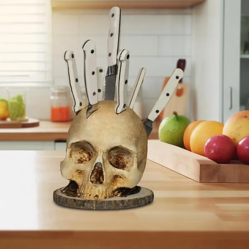 Gothic Skull Kniv Organizer Holder