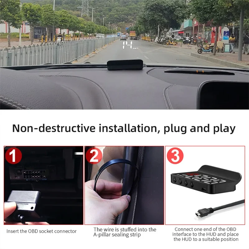 Digital HUD System Forrude Bil Speedometer