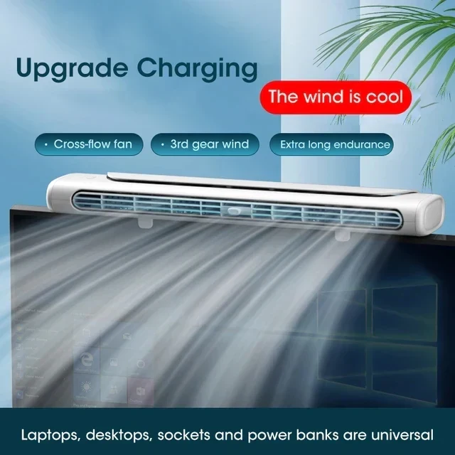 USB Genopladelig Portabel Bord- & Skærm Klemme Luftkonditionering
