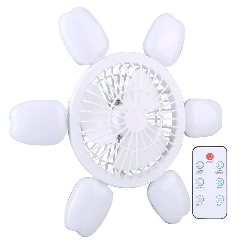 Stille Justerbar Fjernbetjening Loft Foldebar Ventilator Lampe
