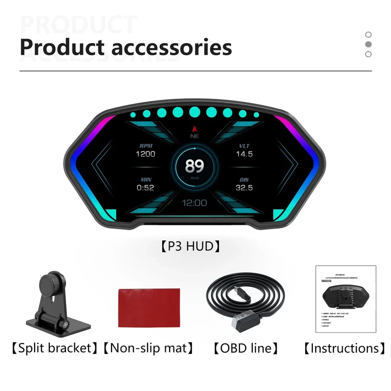 Digital bil Head-Up krystal display speedometer